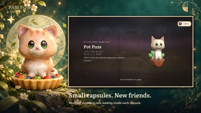 Pawpon gameplay showing the claw and capsule collection